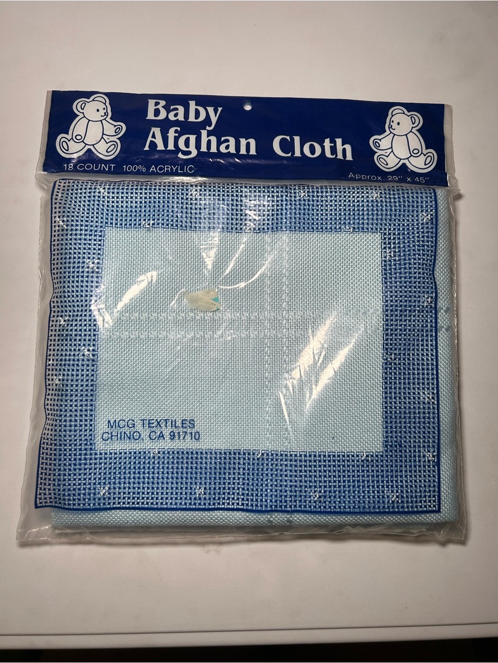 Cross Stitch 18 Count Afghan Cloth 45 x 58 Full or 2 Baby 29 x 45 Acrylic Fabric